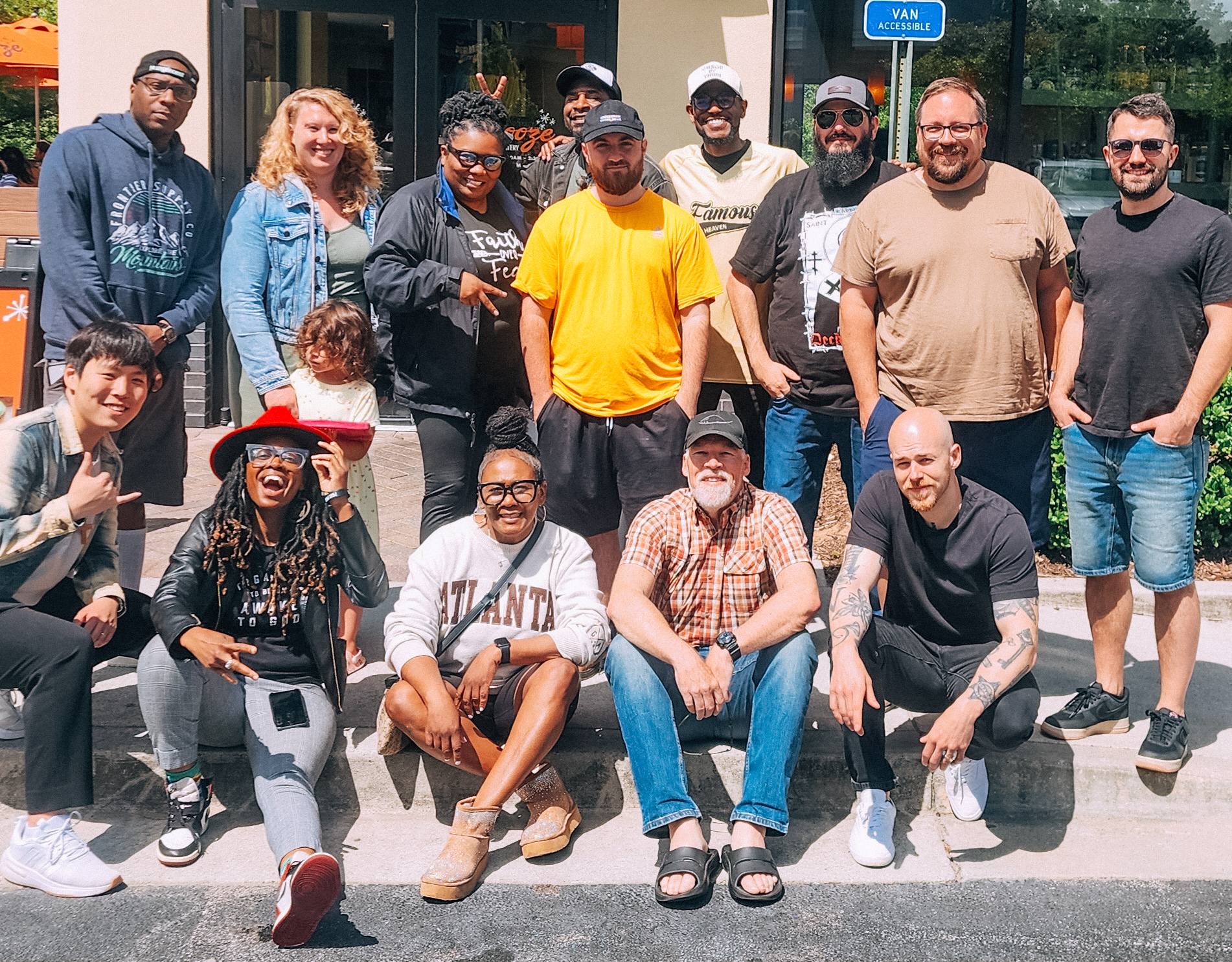 ACC creatives gathered outside