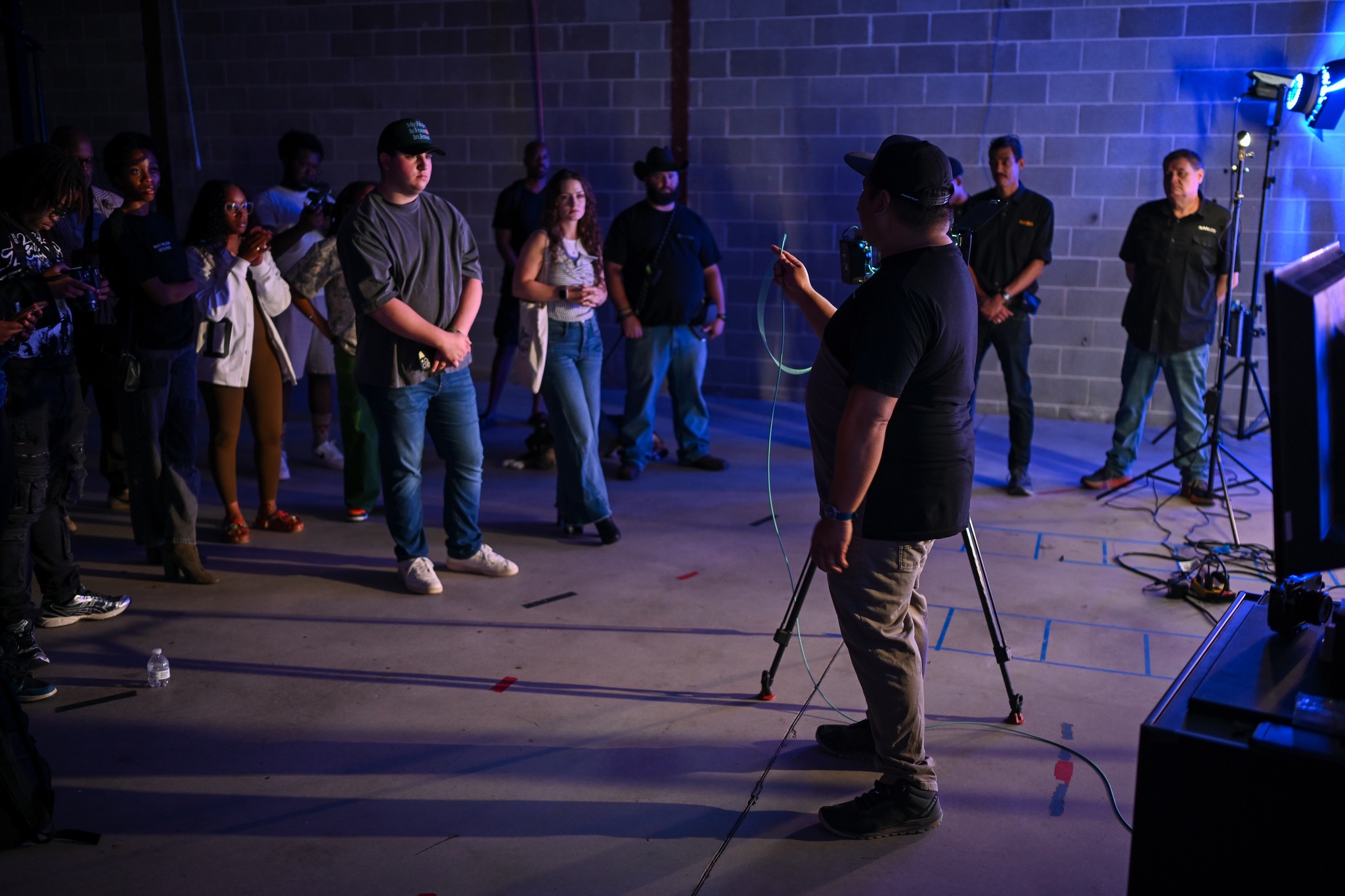 ACC production team preparing a staged moment